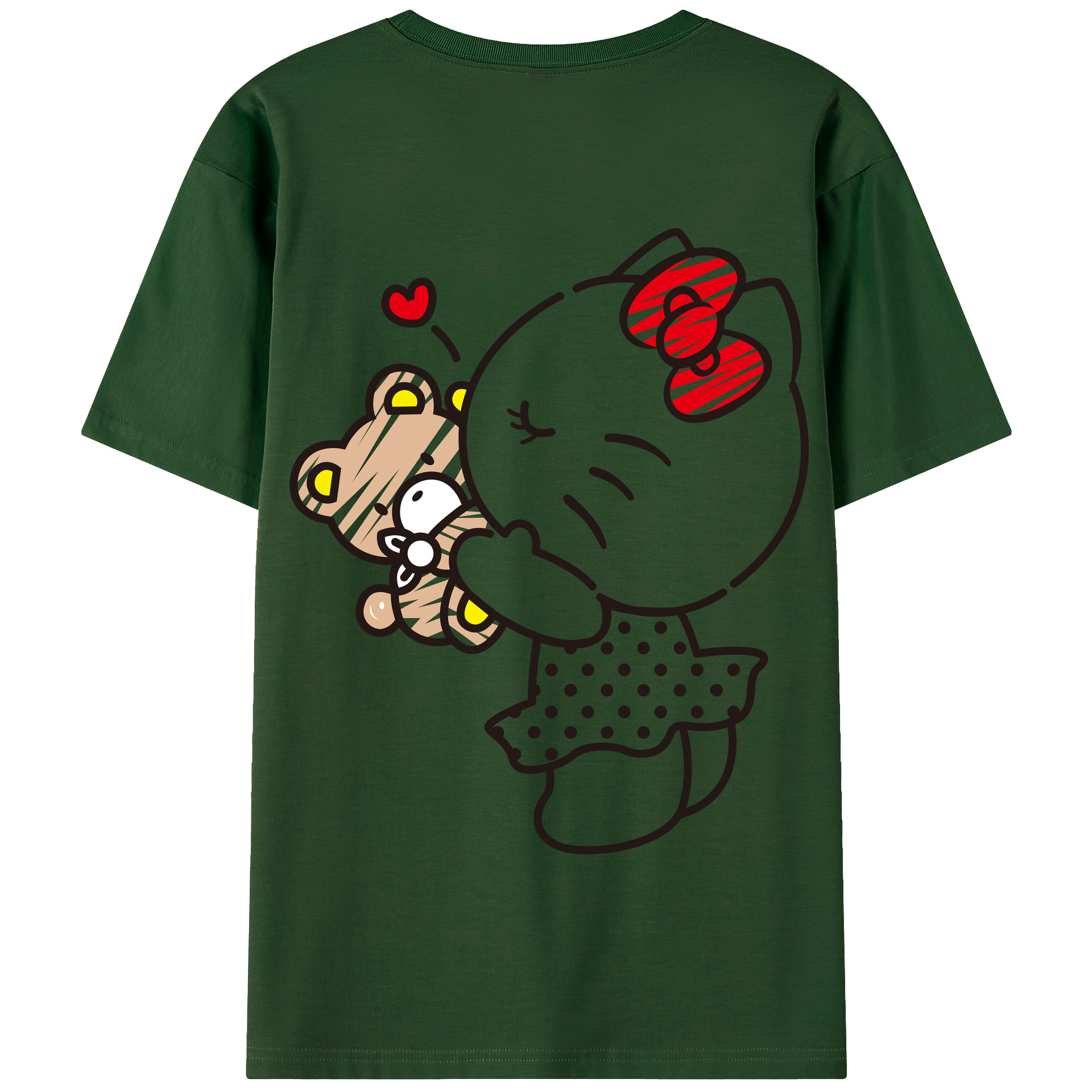 （画像用） Hello Kitty ハローキティ 綿100％半袖Tシャツ（背面プリント）